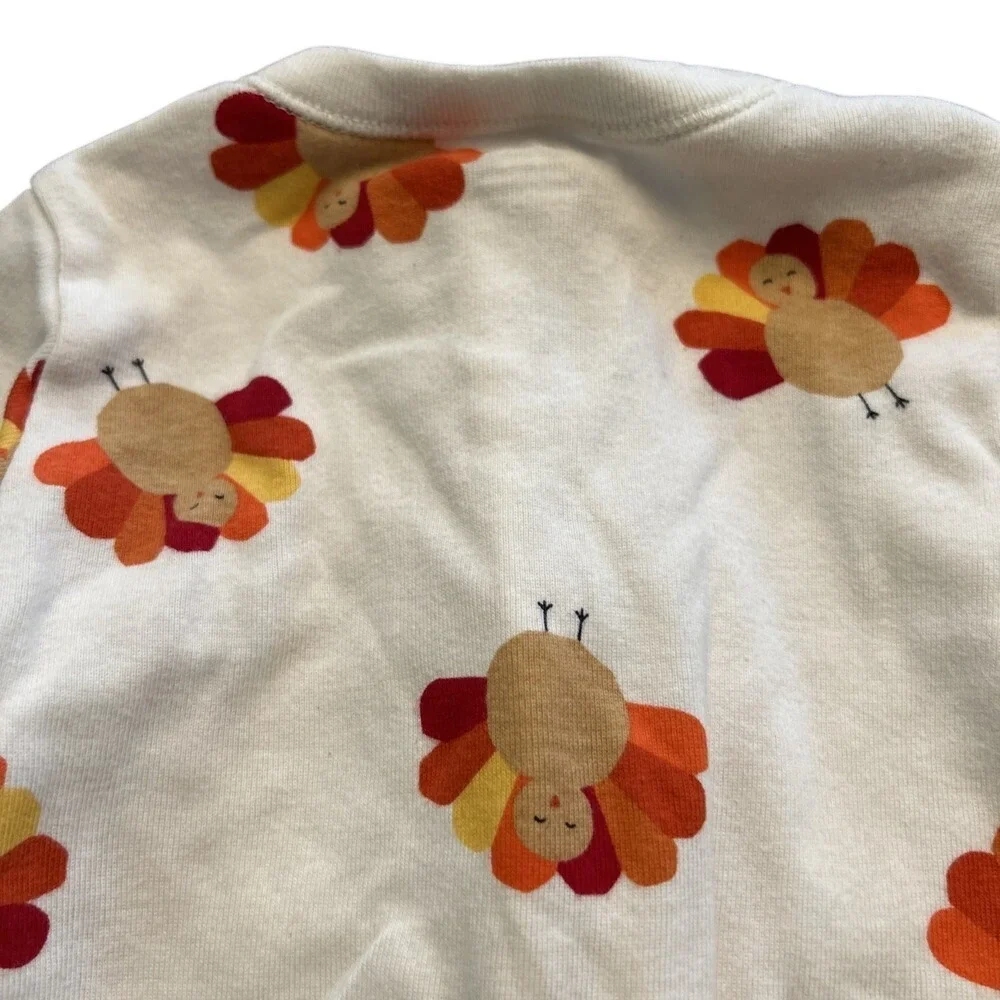 Old Navy Thanksgiving Turkey‎ Outfit Size 6-9 Months Girls Boys Unisex Zip (4)
